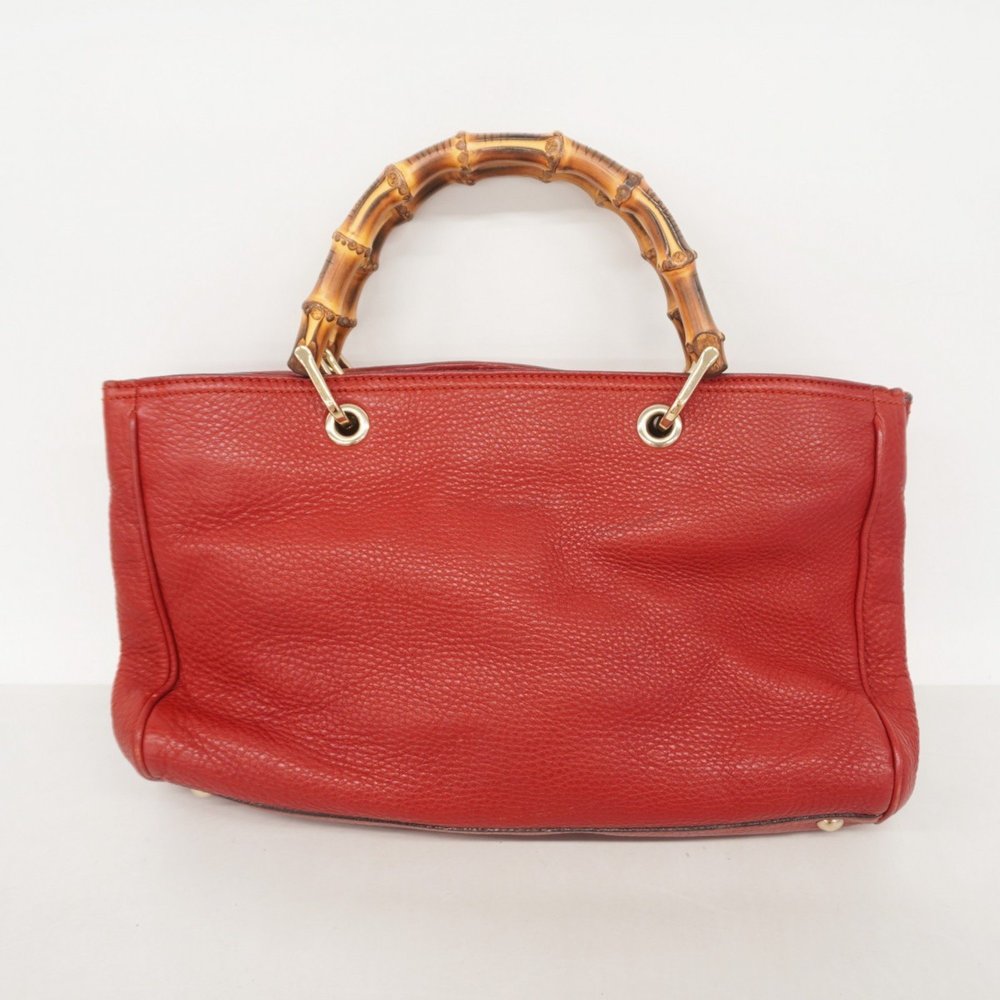 Gucci Bamboo Handbag 323660 Leather Red Champagne Women's - Picture 15 of 15
